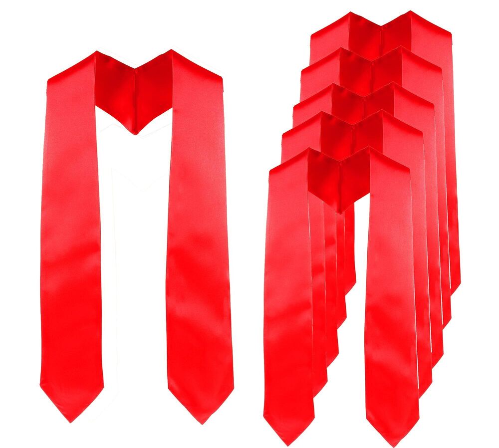 8213 6 Pieces Unisex Graduation Stole Blank Graduation Sash Plain Grad